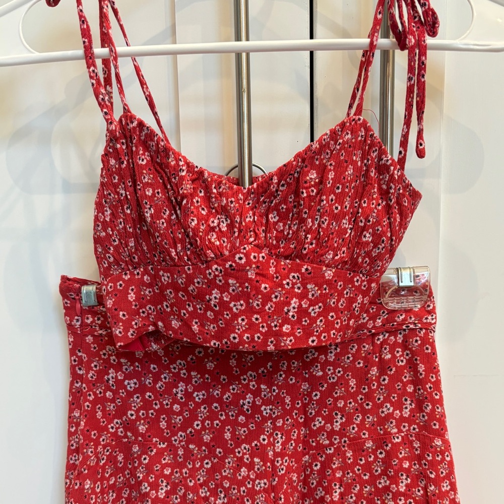 Princess Polly red & white floral top & skirt set